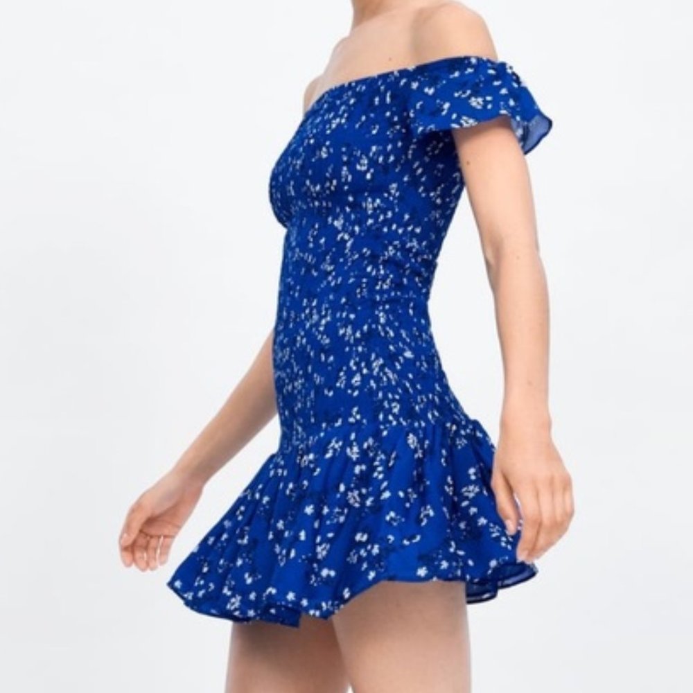 ZARA Blue Floral Dress